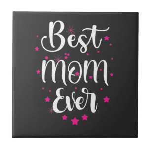Cute Best Mum Text And Little Stars Tile