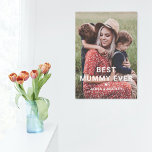 Cute Best Mummy Ever Heart Mother's Day Photo Faux Canvas Print<br><div class="desc">Cute Best Mummy Ever Heart Mother's Day Photo Canvas Print Canvas Print features your favourite photo with the text "best mummy ever" in modern white script with a heart and your names below. Personalise by editing the text in the text box provided and adding your own picture. Designed by ©2022...</div>