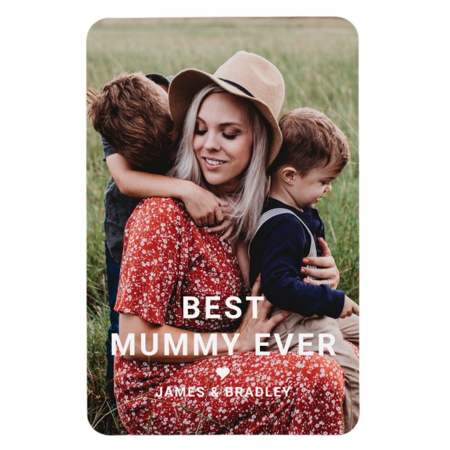Cute BEST MUMMY EVER Heart Mother's Day Photo Magnet (Vertical)