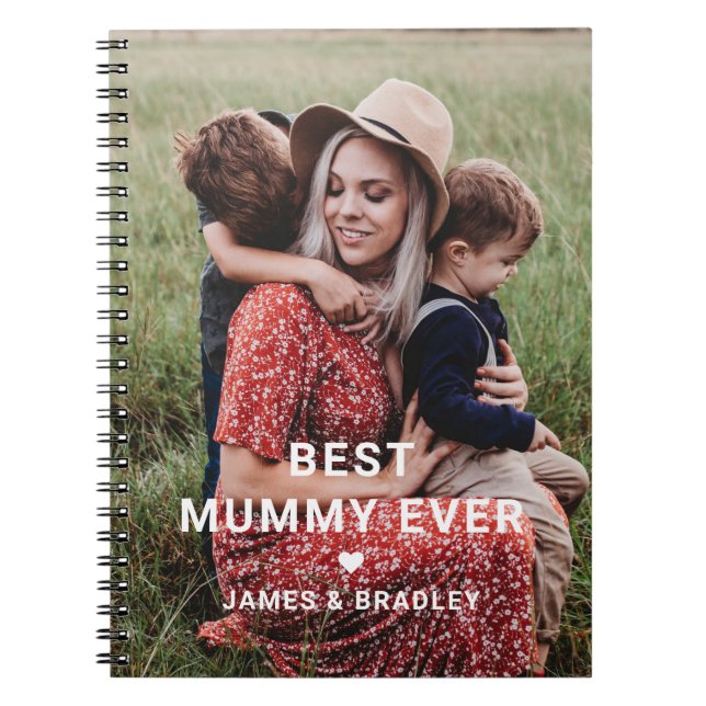 Cute Best Mummy Ever Heart Mother's Day Photo Notebook (Front)