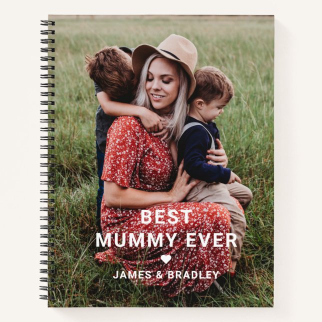 Cute Best Mummy Ever Heart Mother's Day Photo Notebook (Front)