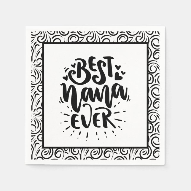 Cute Best Nana Mother's Day  Napkin (Front)