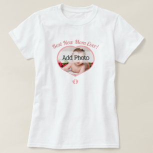 Cute Best New Mother Baby Photo Baby Girl Heart T-Shirt