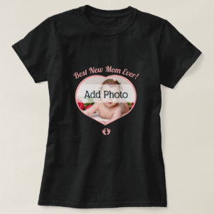 Cute Best New Mother Baby Photo Baby Girl  Heart T-Shirt