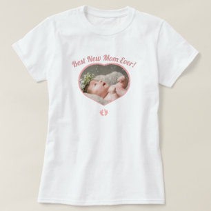 Cute Best New Mother Baby Photo Baby Girl  Heart T T-Shirt