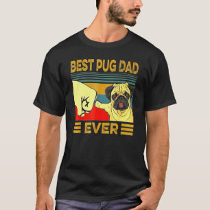 Cute Best Pug Dad Ever Proud Vintage Puppy Pug Ret T-Shirt