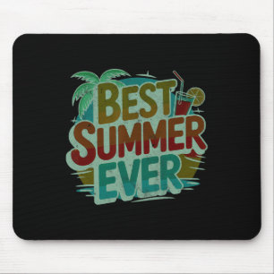 Cute Best Summer Ever Surfing Girls Vacation Swim Mouse Mat