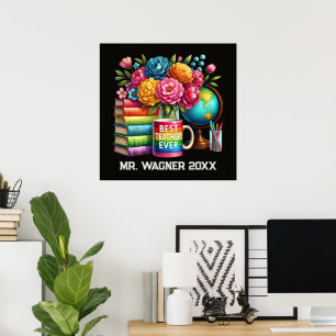 Cute best Teacher ever add name  Poster