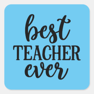 Cute best Teacher ever word art Square Sticker