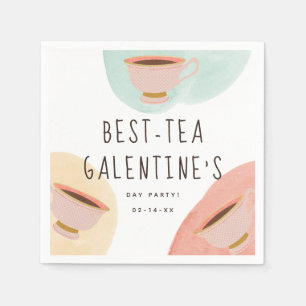 Cute Best-Teas Galentine's Day Party Napkin