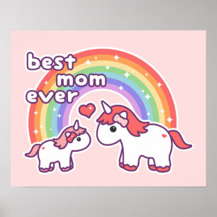 Cute Best Unicorn Mom Ever Poster