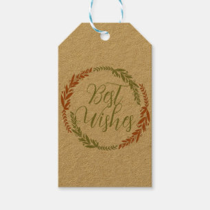 Cute Best Wishes Wreath Gift Tags