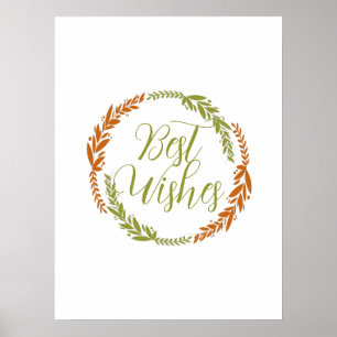 Cute Best Wishes Wreath   Poster