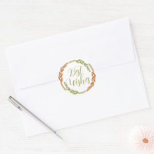 Cute Best Wishes Wreath Sticker