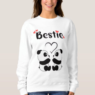 Cute Bestie Pandas Graphic Sweatshirt