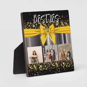 Cute Besties Best Friends Photo Collage BFF Modern Plaque