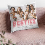 Cute Besties Best Friends Photo Cushion<br><div class="desc">Modern best friends pillow featuring 3 bestie pictures for you to replace with your own,  the title "besties",  a personalised saying that reads "you're my favourite person",  and your names.</div>