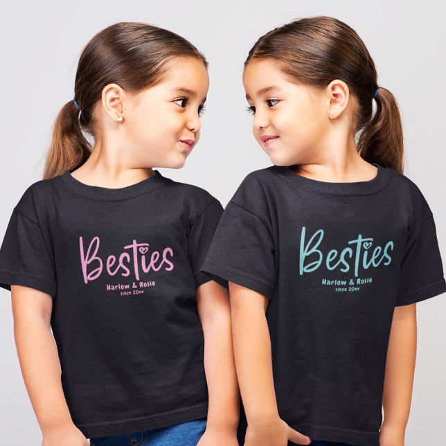 Cute Besties BFF Best Friends Your Names Teal T-Shirt (Creator Uploaded)