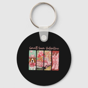 Cute Bet Hound Boots Truck Heart Western Valentine Key Ring