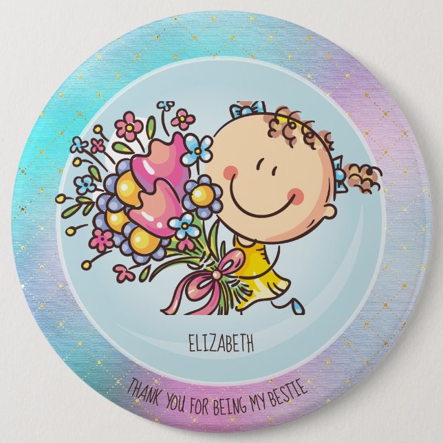 Cute BFF Besties Kawaii Gifts for Girls Friends 6 Cm Round Badge (Front)