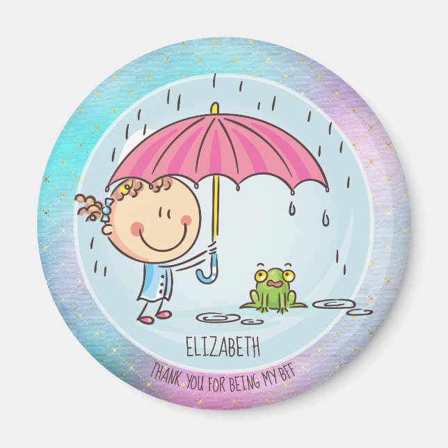 Cute BFF Besties Kawaii Gifts for Girls Friends Magnet (Front)