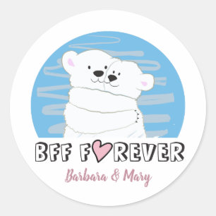 Cute BFF Classic Round Sticker