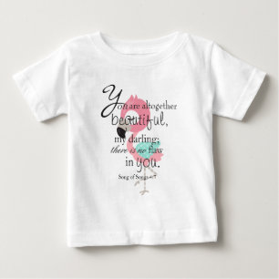 Cute Bible Verse Tropical Flamingo Baby T-Shirt