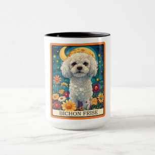 Cute Bichon Frise Dog Tarot Card Mug