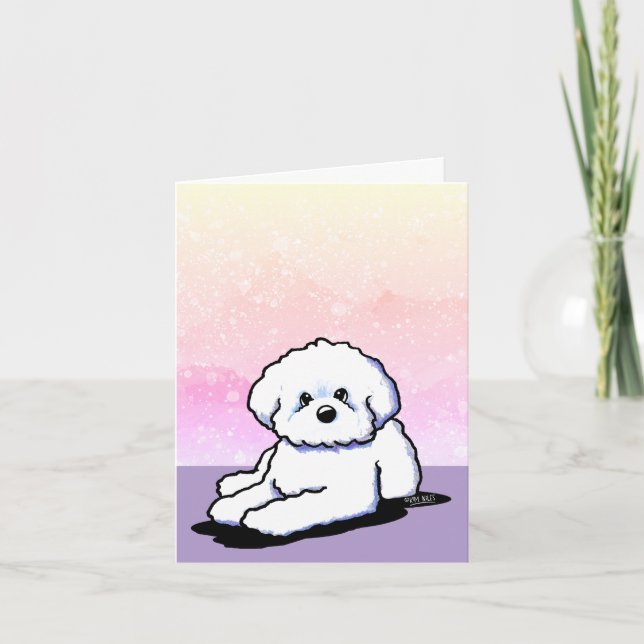 Cute Bichon Frisé Note Card (Front)