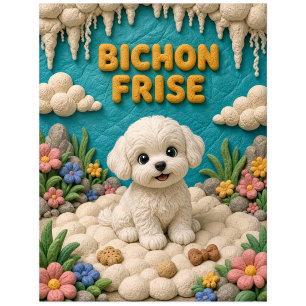 Cute Bichon Frise Puppy, Baby Dog Postcard