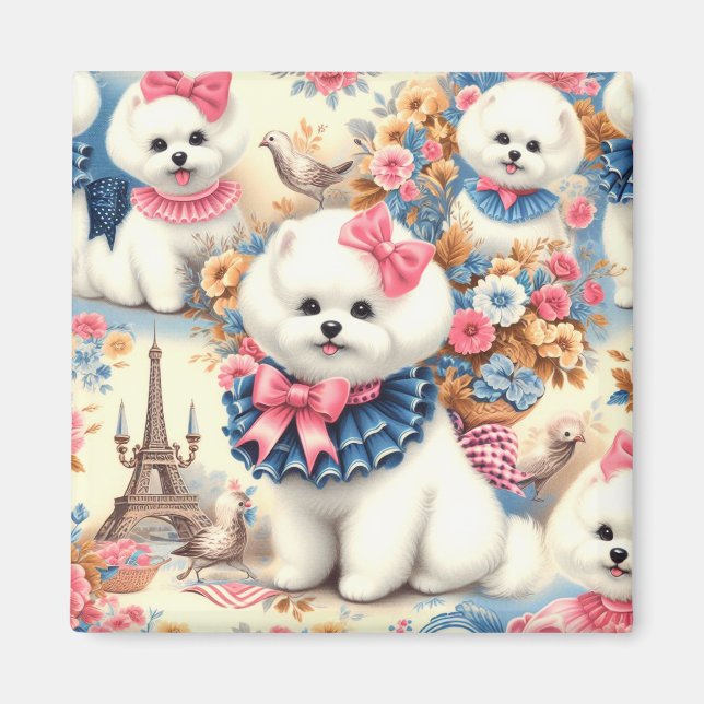 Cute Bichon Frisé Seamless Magnet (Front)