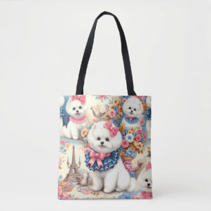 Cute Bichon Frisé Seamless Tote Bag