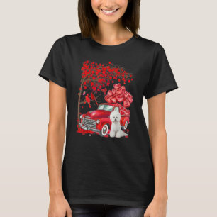 Cute Bichon Frise Valentine Tree - Dogs Hearts Tre T-Shirt