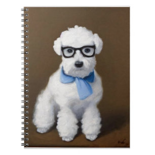 Cute Bichon Frisé Wearing Glasses Notebook