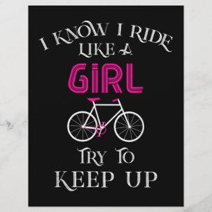 Cute Bicycle Bike Woman Girl Female Cyclist Flyer