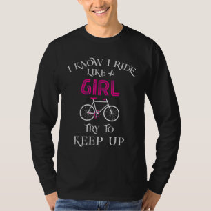 Cute Bicycle Bike Woman Girl Female Cyclist T-Shirt