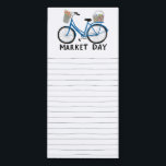 Cute Bicycle Custom Grocery Market Shopping List Magnetic Notepad<br><div class="desc">Make your shopping lists in style with this customisable grocery shopping notepad. Add your own text to suit your needs. Hand drawn lines give you someplace to write but you can delete if you prefer. Check my shop for more!</div>