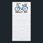 Cute Bicycle Custom Grocery Market Shopping List Magnetic Notepad<br><div class="desc">Make your shopping lists in style with this customisable grocery shopping notepad. Add your own text to suit your needs. Hand drawn lines give you someplace to write but you can delete if you prefer. Check my shop for more!</div>