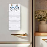 Cute Bicycle Custom Grocery Shopping List Magnetic Notepad<br><div class="desc">Make your shopping lists in style with this customisable grocery shopping notepad. Change the text to suit your needs. Hand drawn lines give you someplace to write but you can delete if you prefer. Check my shop for more!</div>