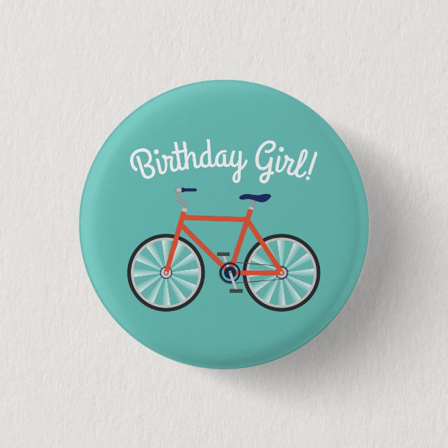 Cute Bicycle Kids Bike Birthday Girl 3 Cm Round Badge (Front)