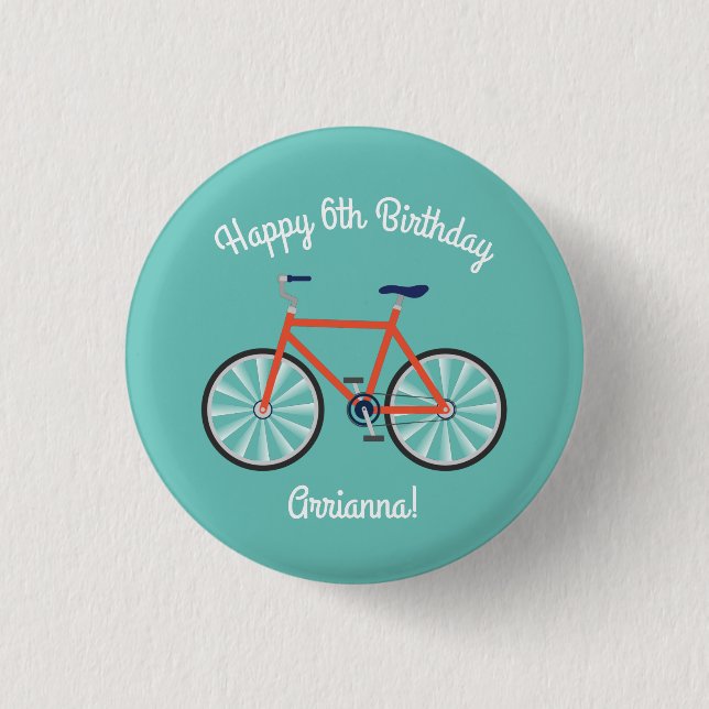 Cute Bicycle Kids Bike Birthday Party Cycling 3 Cm Round Badge (Front)