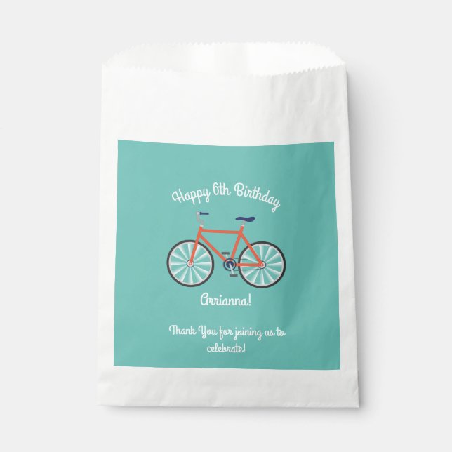Cute Bicycle Kids Bike Birthday Party Cycling Favour Bags (Front)