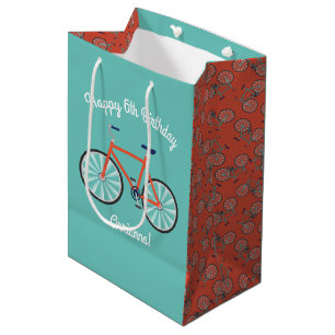 Cute Bicycle Kids Bike Birthday Party Cycling Medium Gift Bag