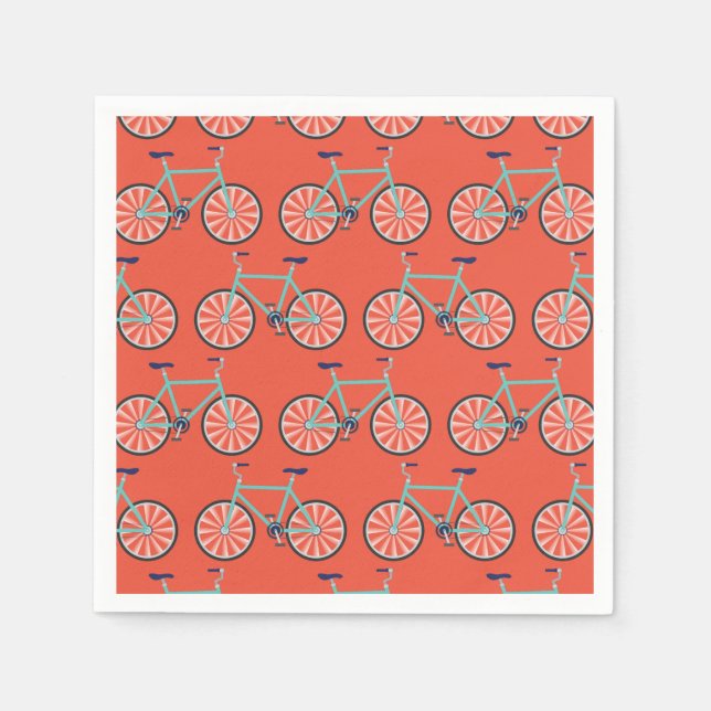 Cute Bicycle Kids Bike Birthday Party Cycling Napkin (Front)