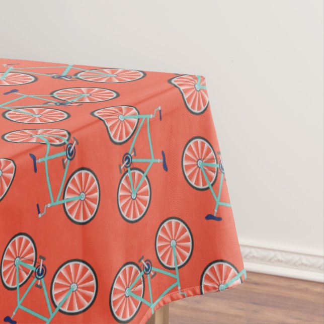 Cute Bicycle Kids Bike Birthday Party Cycling Tablecloth (In Situ)