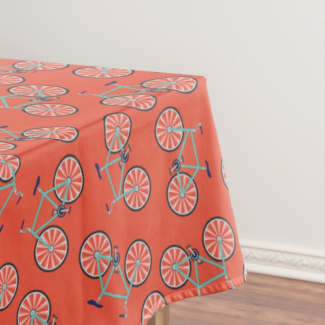 Cute Bicycle Kids Bike Birthday Party Cycling Tablecloth (In Situ)
