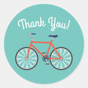 Cute Bicycle Kids Bike Birthday Thank You Classic Round Sticker