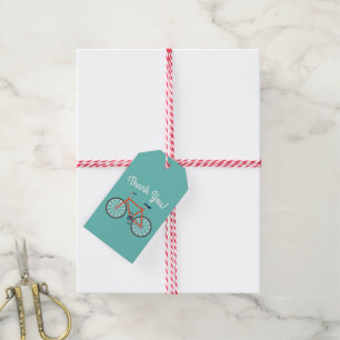 Cute Bicycle Kids Bike Birthday Thank You Gift Tags