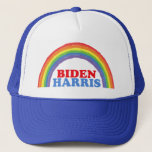Cute Biden Harris Rainbow Democrat Trucker Hat<br><div class="desc">Show support for Joe Biden and Kamala Harris. Cute political rainbow hat for an LGBT democrat.</div>