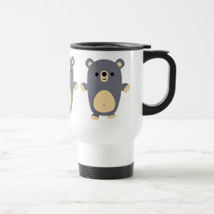 Cute Big Blue Cartoon Bear Commuter Mug